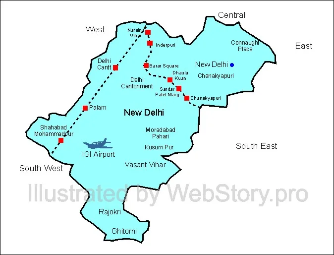 New Delhi District Map